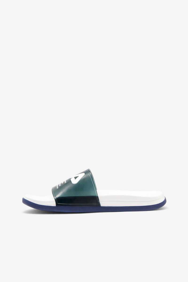 Navy / White / Navy Women's Fila Drifter Luxe Clear Sandals | tZSBLyuNs2s