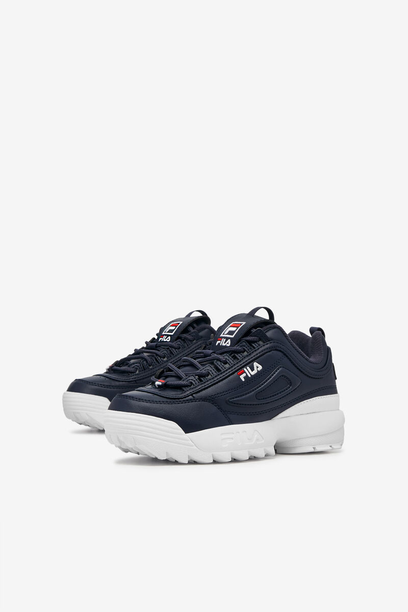 Navy / White / Red Kids' Fila Little Disruptor 2 Platform Shoes | uyaqa2hh3wr