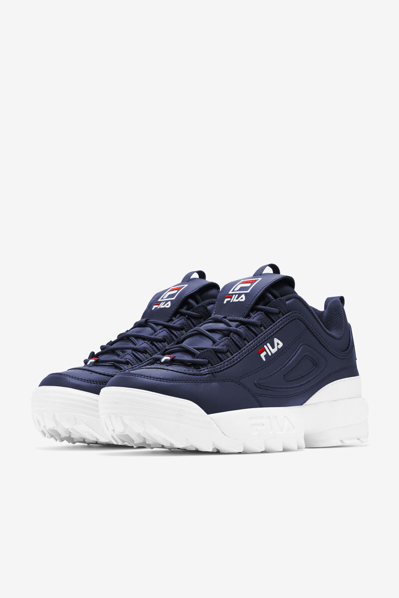 Navy / White / Red Men's Fila Disruptor 2 Premium Platform Shoes | pUXLq8kFKww