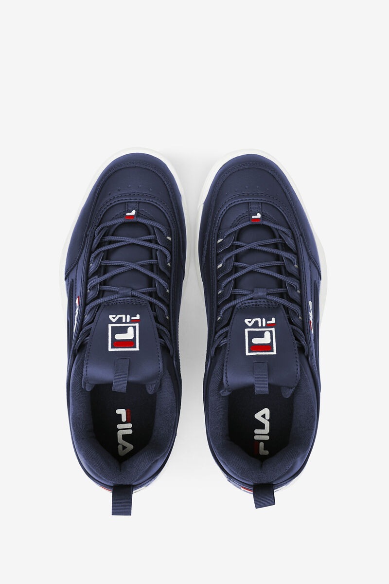 Navy / White / Red Men's Fila Disruptor 2 Premium Platform Shoes | pUXLq8kFKww