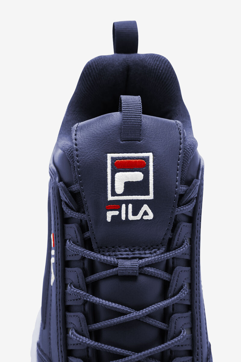 Navy / White / Red Men's Fila Disruptor 2 Premium Platform Shoes | pUXLq8kFKww