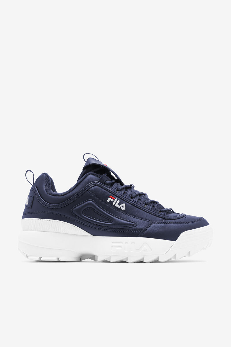 Navy / White / Red Men\'s Fila Disruptor 2 Premium Platform Shoes | pUXLq8kFKww