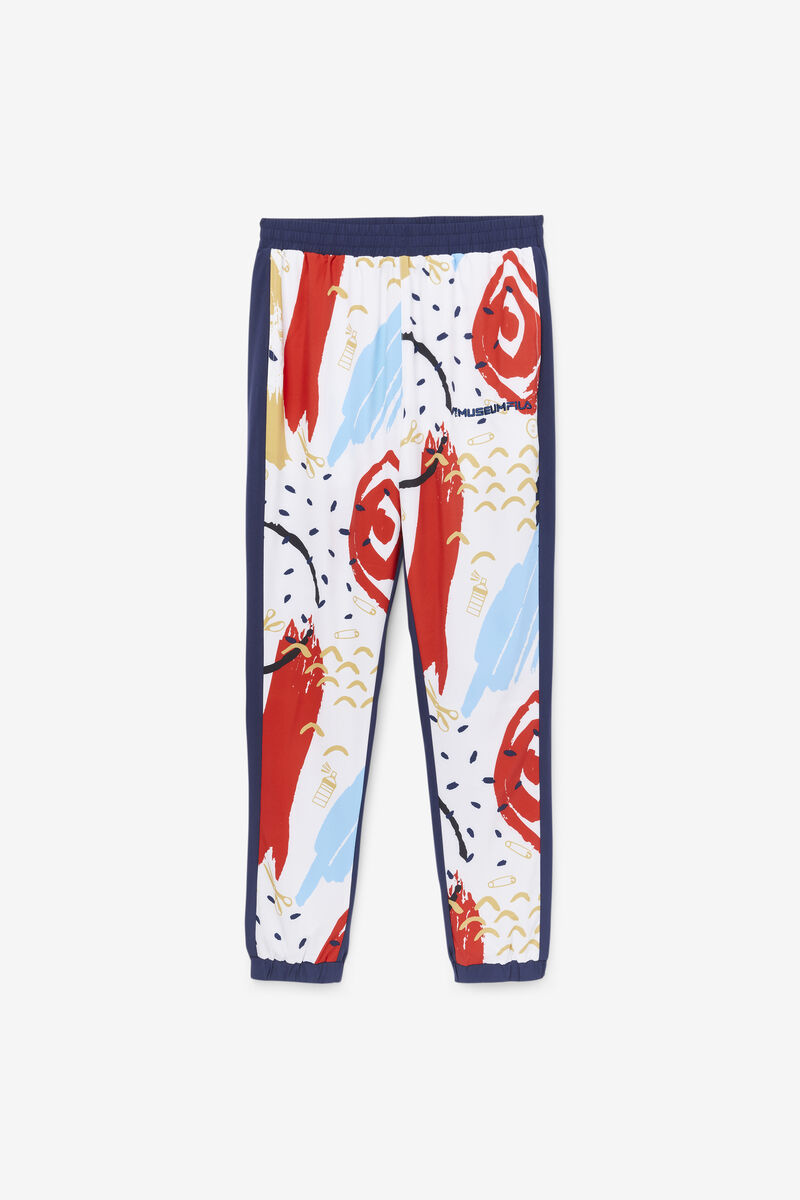 Navy / White / Red Men\'s Fila Fila X The Museum Printed Track Pant Pants | BGf7pirgVZm