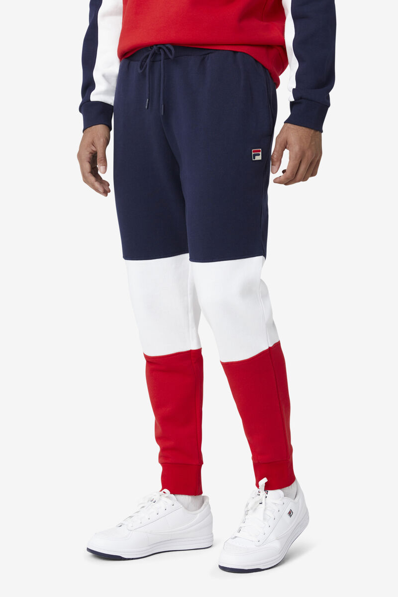 Navy / White / Red Men's Fila France Pant Pants | aIxqQxhlBLa