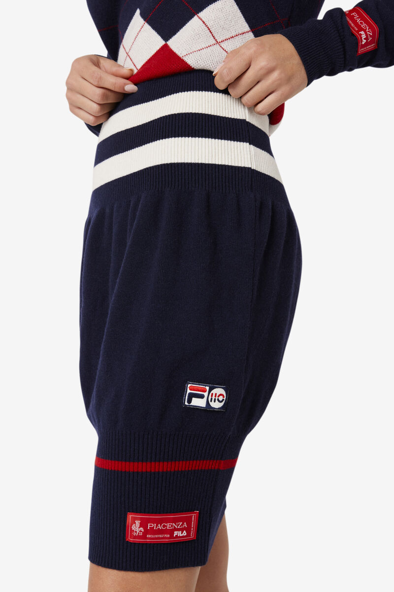 Navy / White / Red Women's Fila 110 Cashmere Girdle Skirt Skirts | Ek8XZYmoCRZ