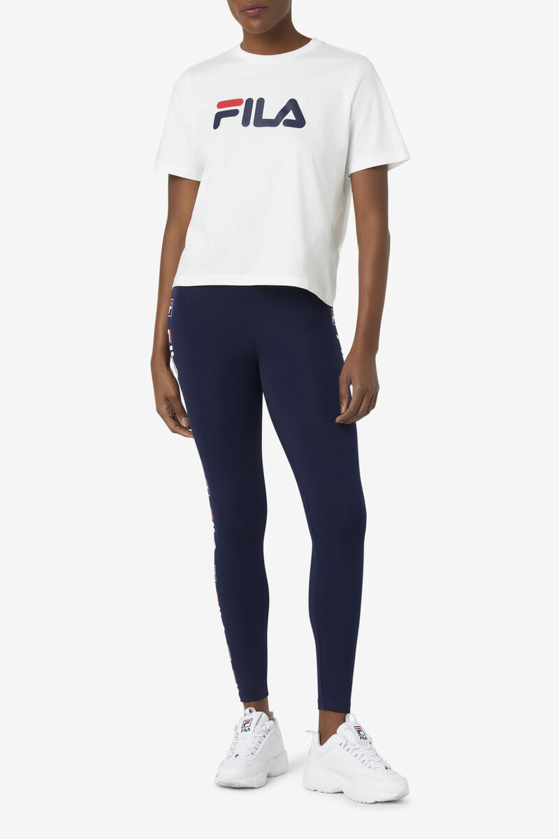 Navy / White / Red Women's Fila Parma Legging Leggings | YskVu5kVzde