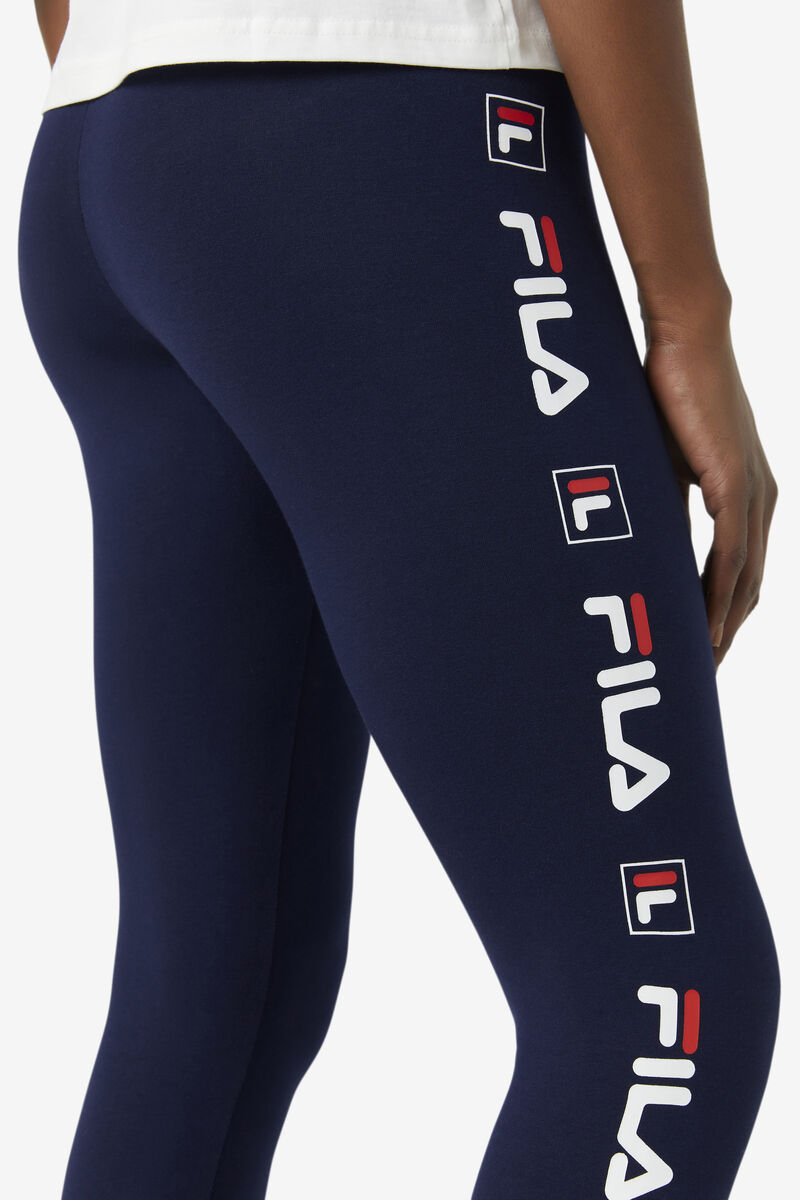 Navy / White / Red Women's Fila Parma Legging Leggings | YskVu5kVzde