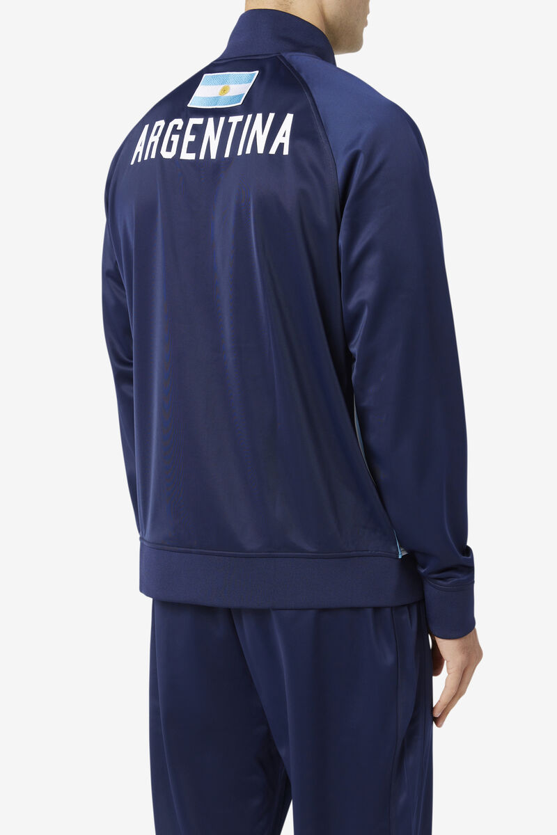 Navy / White Women's Fila Argentina Track Jacket Tracksuits | qsUlFNvGUta