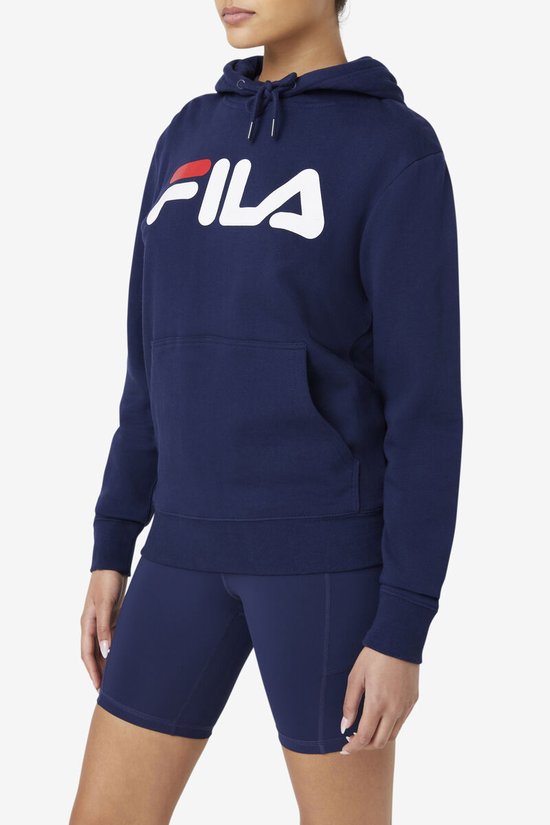 Navy / White Women's Fila Lucy Hoodie Hoodies | yDYMBQskZZg