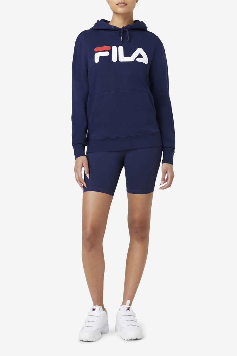 Navy / White Women's Fila Lucy Hoodie Hoodies | yDYMBQskZZg