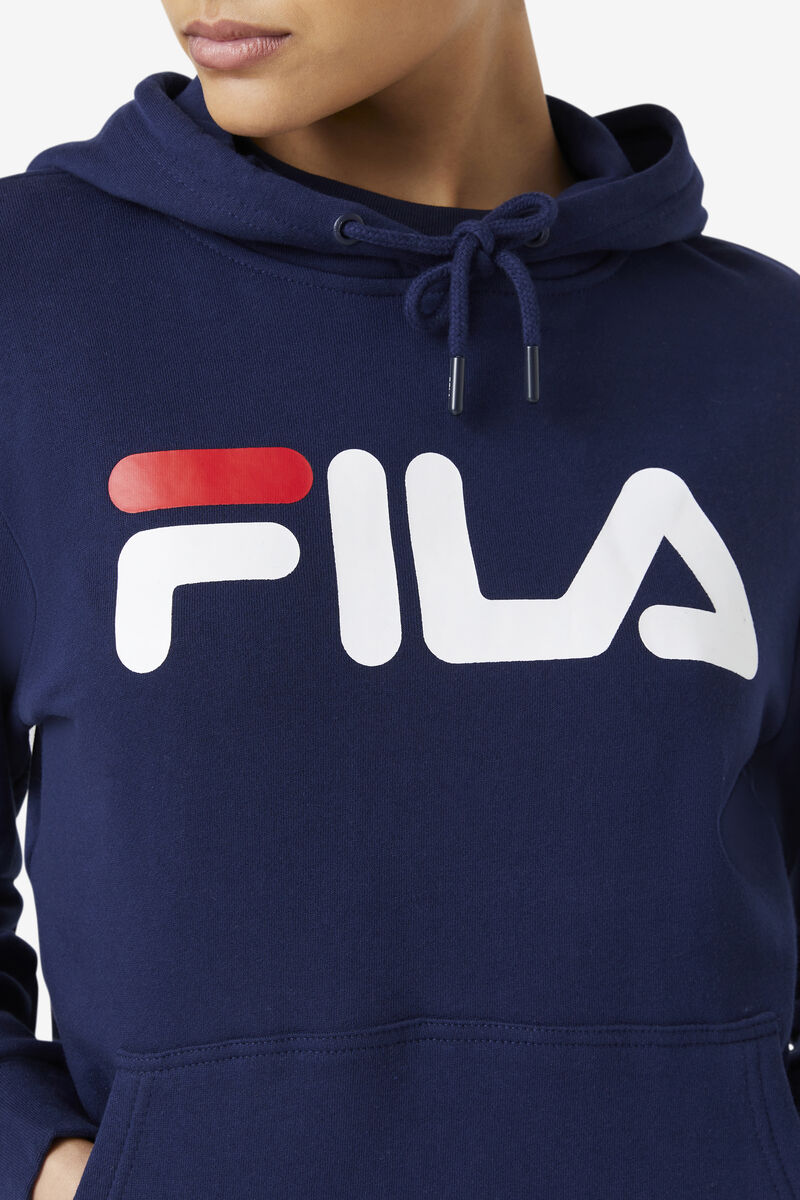 Navy / White Women's Fila Lucy Hoodie Hoodies | yDYMBQskZZg