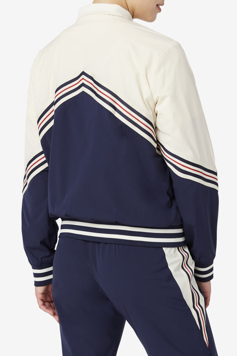 Navy / White Women's Fila Ornelia Track Jacket Tracksuits | U2UYNICcYIN