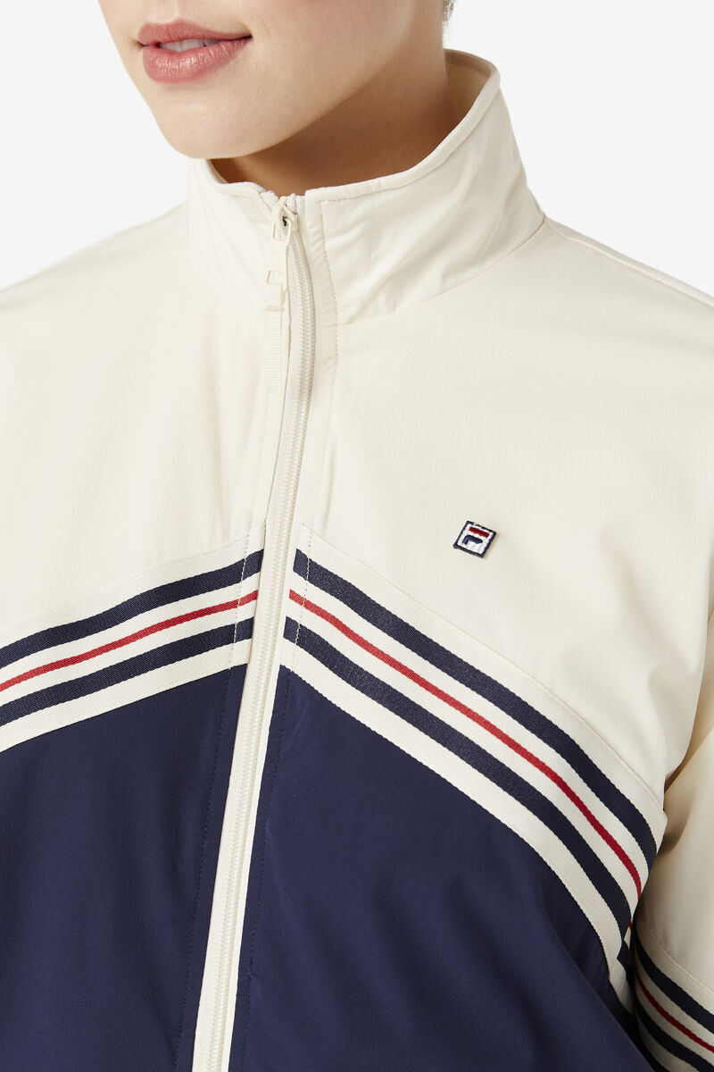 Navy / White Women's Fila Ornelia Track Jacket Tracksuits | U2UYNICcYIN