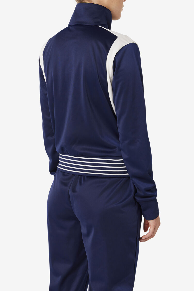 Navy Women's Fila Charlie Track Jacket Jackets | srivaDJDAeE