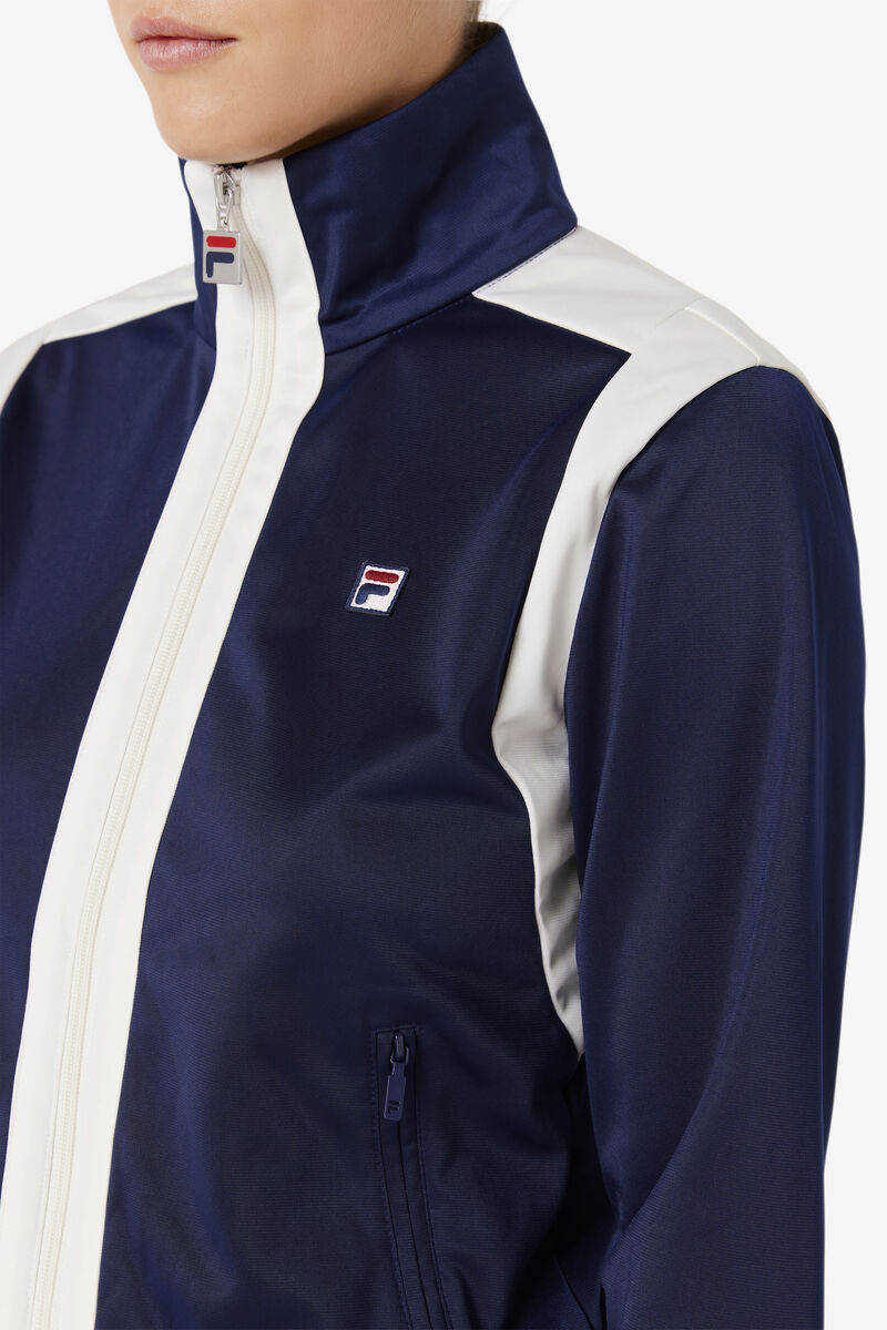 Navy Women's Fila Charlie Track Jacket Jackets | srivaDJDAeE