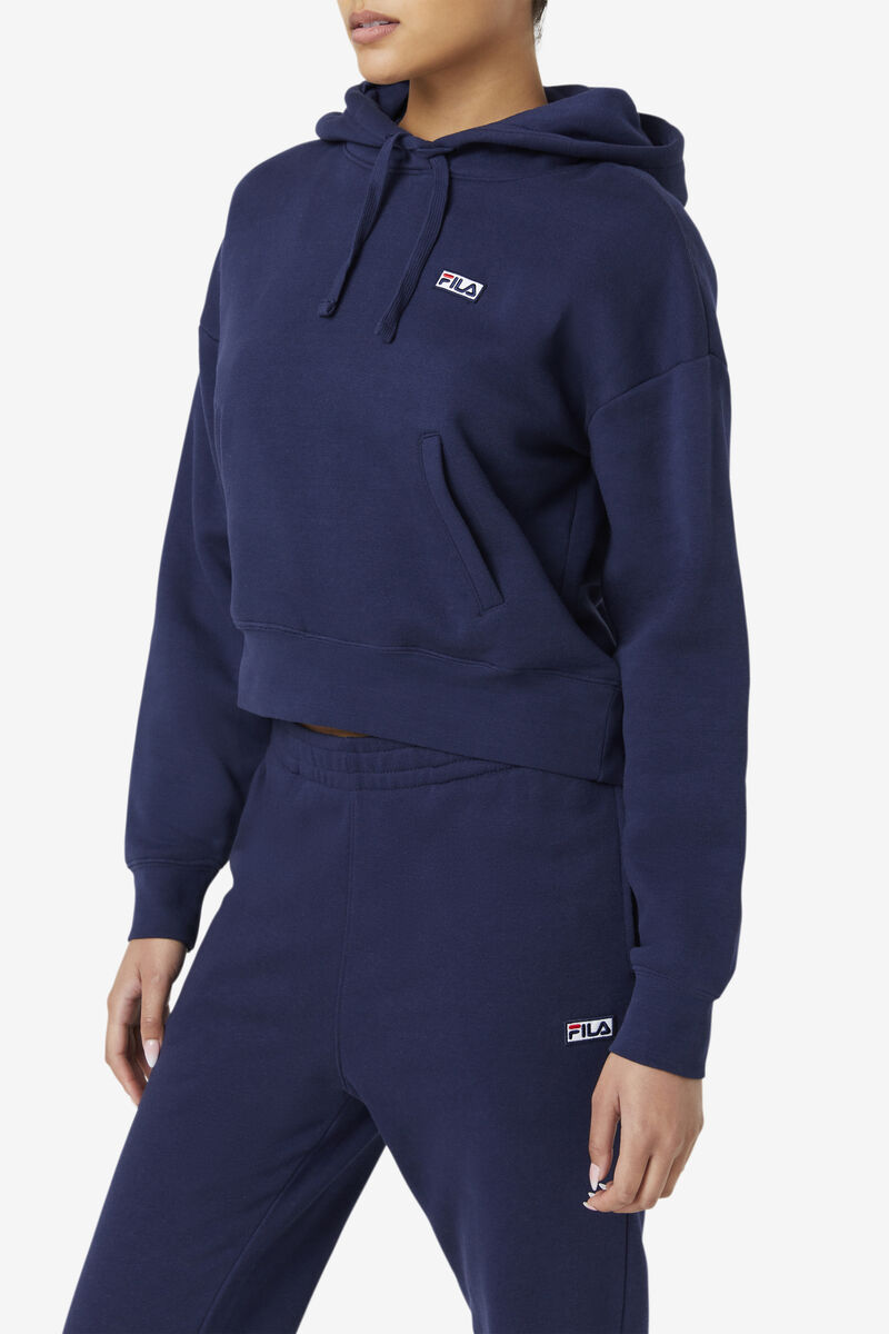 Navy Women's Fila Marina Hoodie Hoodies | EQS5h6M6RSR