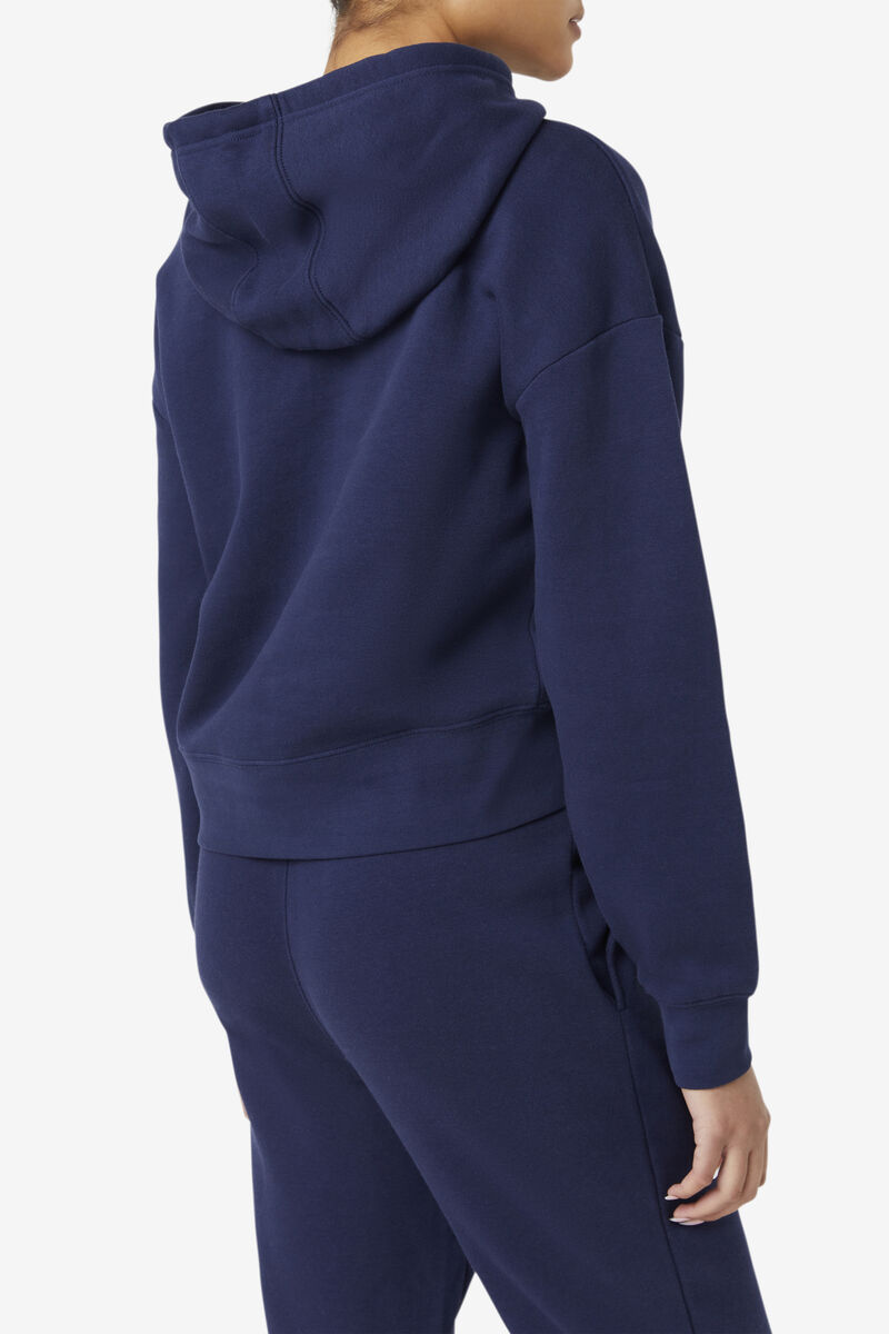 Navy Women's Fila Marina Hoodie Hoodies | EQS5h6M6RSR