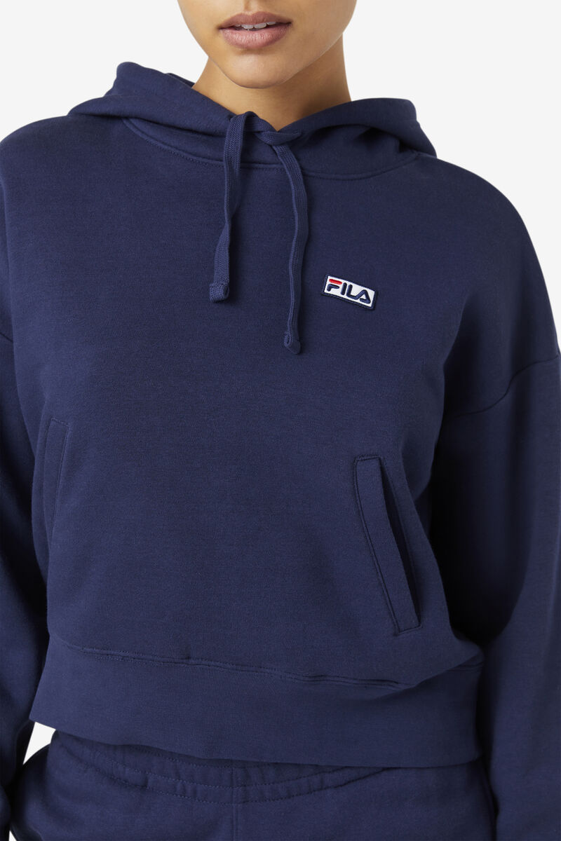 Navy Women's Fila Marina Hoodie Hoodies | EQS5h6M6RSR