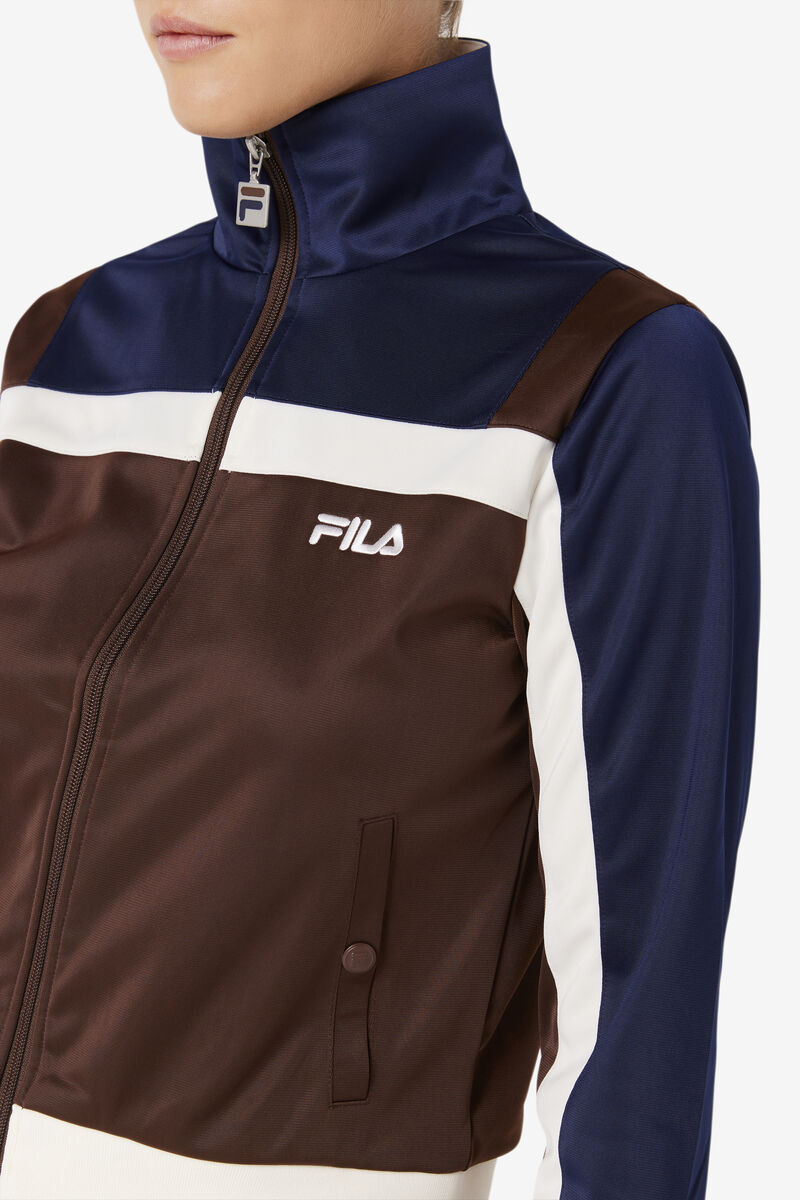 Navy Women's Fila Vesta Track Jacket Jackets | fzhuHnC4yaC