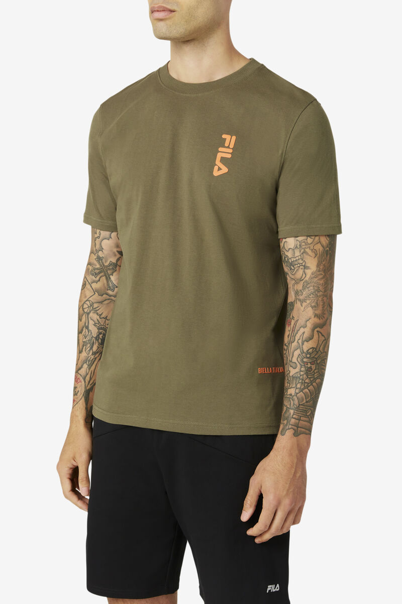 Olive Men's Fila Deckhand T Shirts | wEb4TGKYHA5