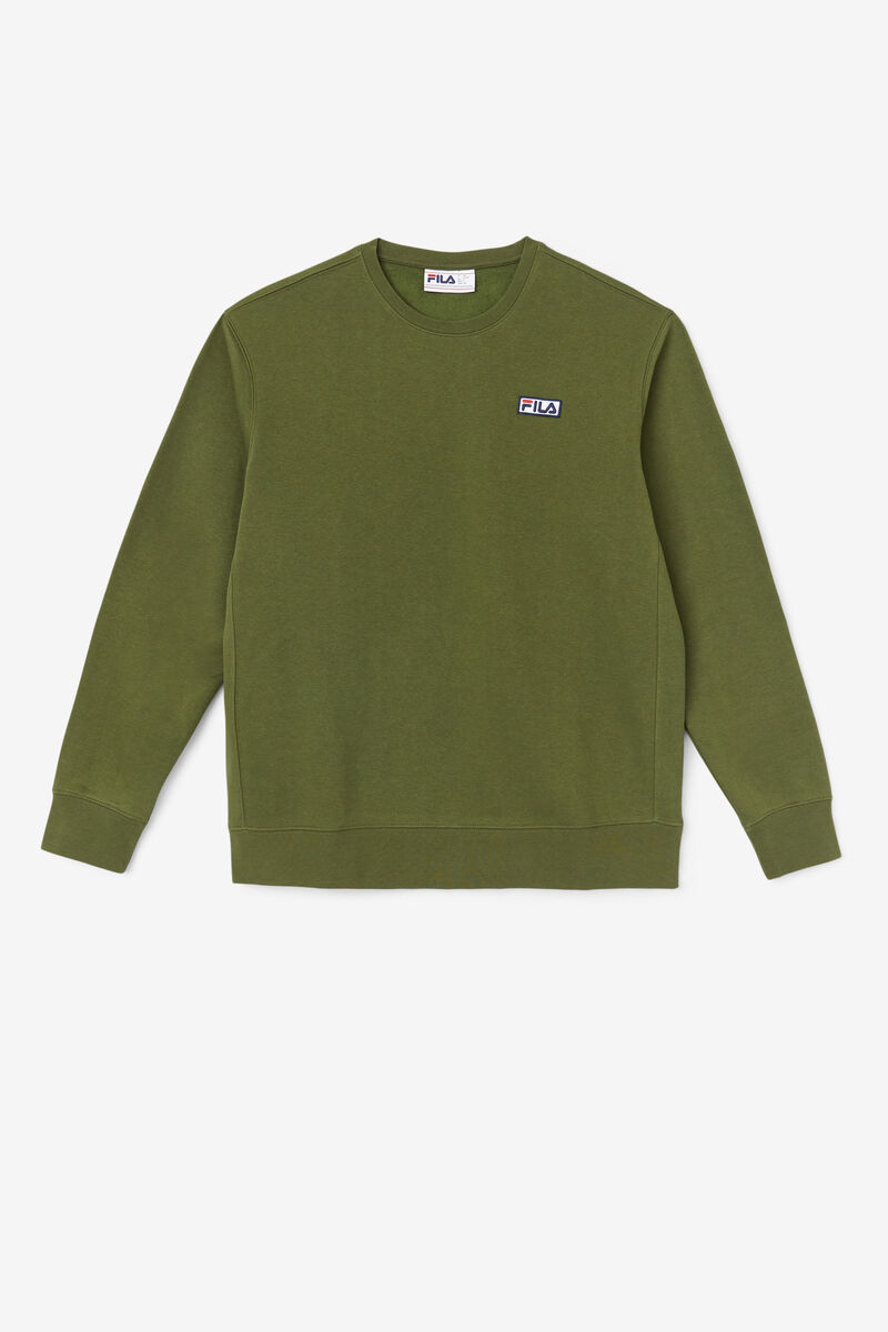 Olive Men\'s Fila Garran Crew Sweatshirts | cLQxAeyjjOm