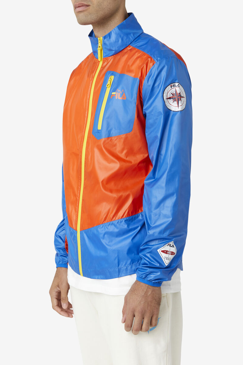 Orange / Blue / Lemon Men's Fila Pinnacle Jacket Jackets | GlEsenXzy2X