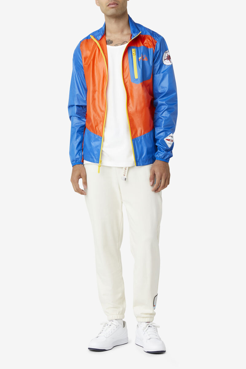 Orange / Blue / Lemon Men's Fila Pinnacle Jacket Jackets | GlEsenXzy2X