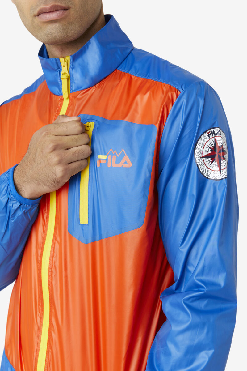 Orange / Blue / Lemon Men's Fila Pinnacle Jacket Jackets | GlEsenXzy2X