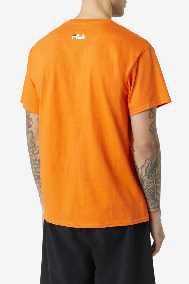 Orange Men's Fila Houston Love T Shirts | 6fcVwLUWCH9