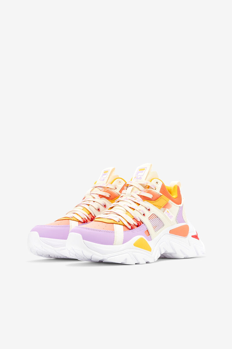 Orange Women's Fila Cage Mid Mixed Media Trainers | mjLbv5BL52y