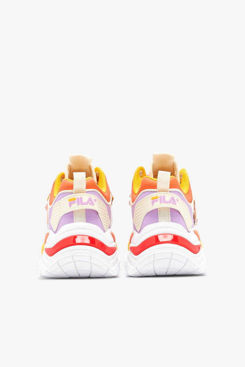 Orange Women's Fila Cage Mid Mixed Media Trainers | mjLbv5BL52y