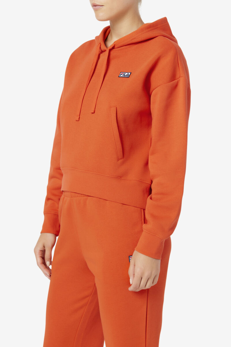 Orange Women's Fila Marina Hoodie Hoodies | WvOV7wL5SEt