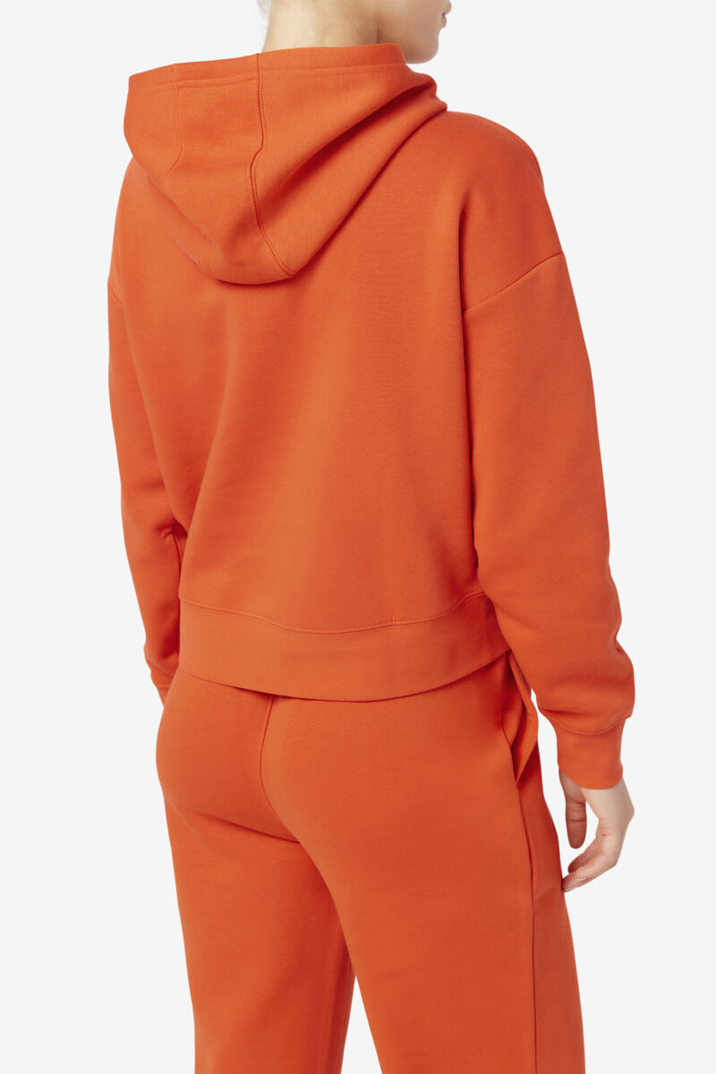 Orange Women's Fila Marina Hoodie Hoodies | WvOV7wL5SEt