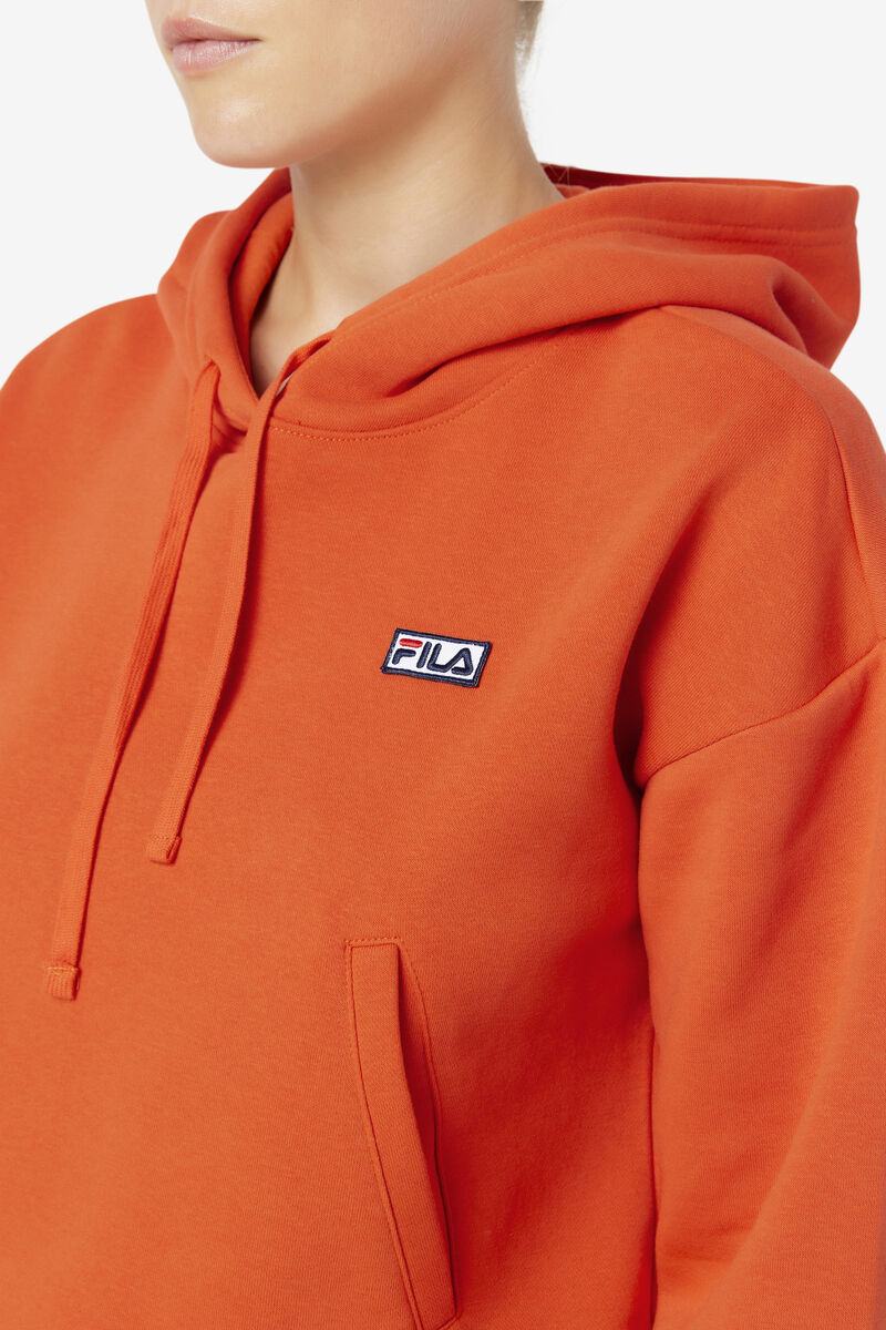 Orange Women's Fila Marina Hoodie Hoodies | WvOV7wL5SEt