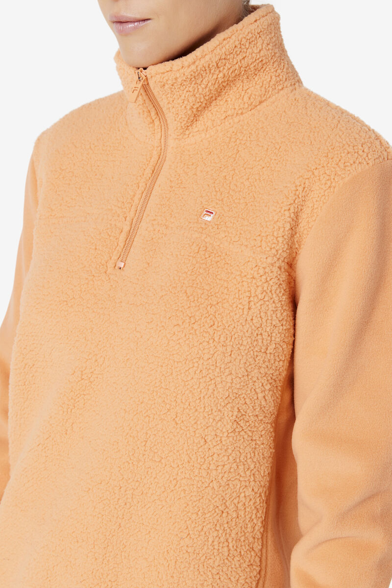 Orange Women's Fila Meadow Quarter Zip Pullover Outerwear | 64MYFg3l4ka