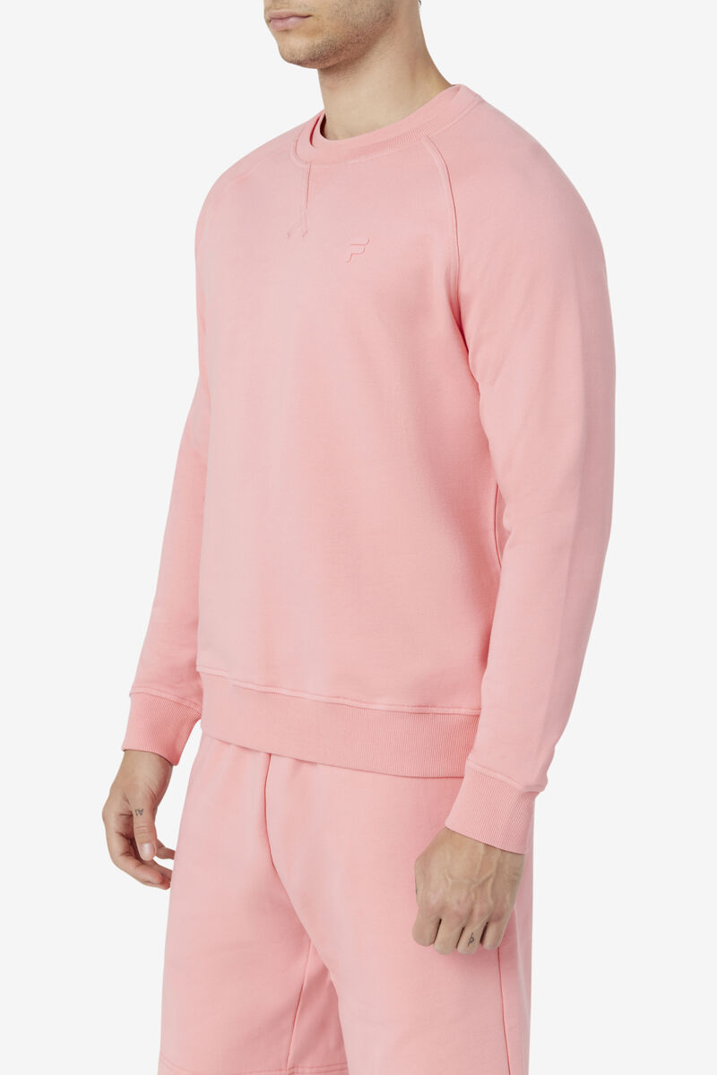 Pink Men's Fila Logan Crewneck Sweatshirts | mUtLjXAUho9