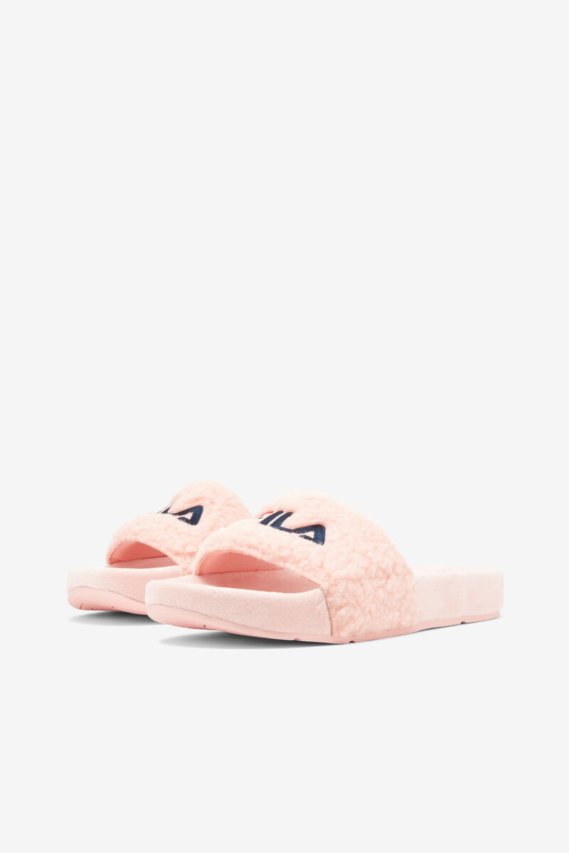 Pink / Navy / Red Women's Fila Fuzzy Drifter Sandals | Ro5AY4eNnZy