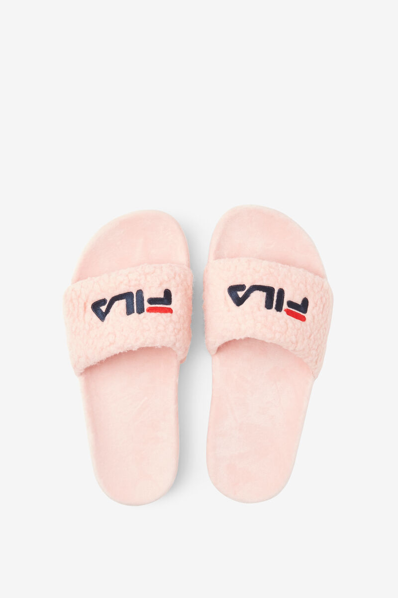 Pink / Navy / Red Women's Fila Fuzzy Drifter Sandals | Ro5AY4eNnZy