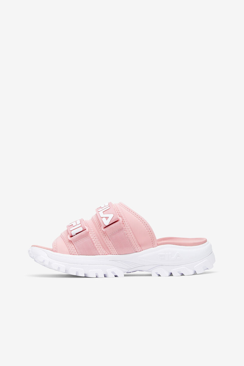 Pink / Pink / White Women's Fila Outdoor Slide Slides | S3l1ibIHP6E