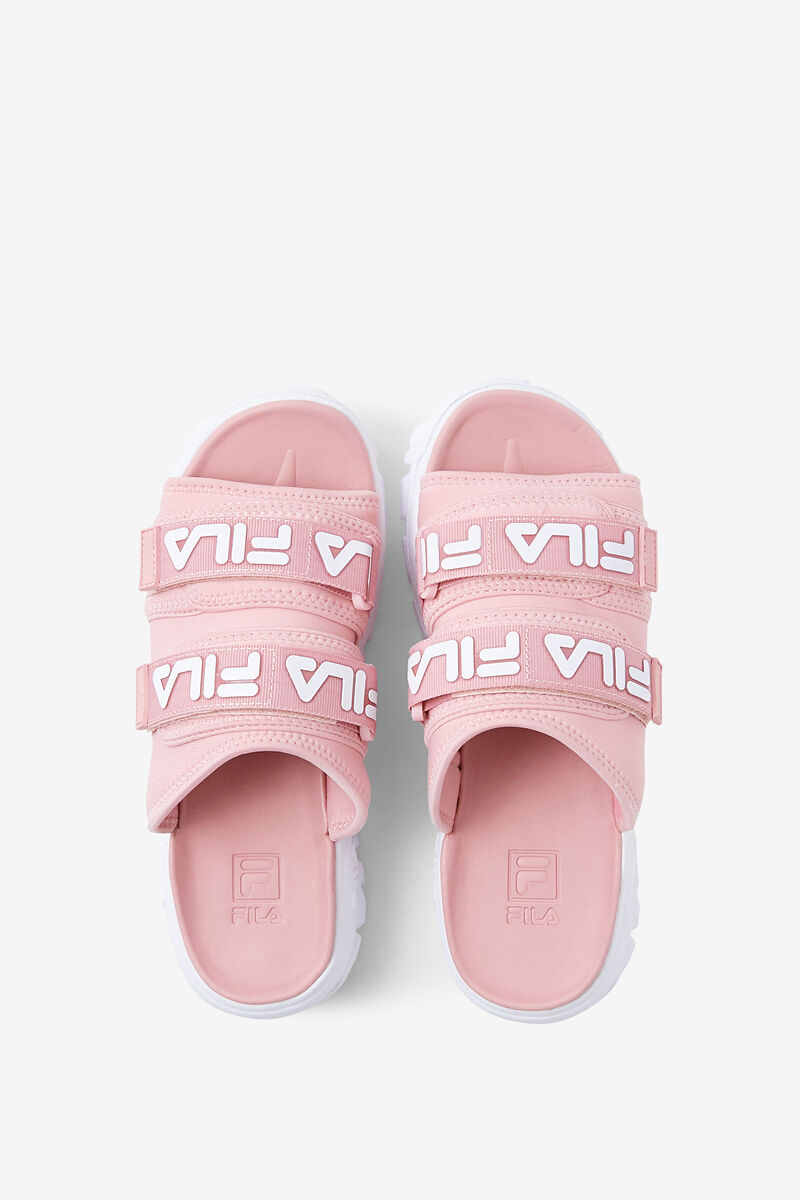 Pink / Pink / White Women's Fila Outdoor Slide Slides | S3l1ibIHP6E