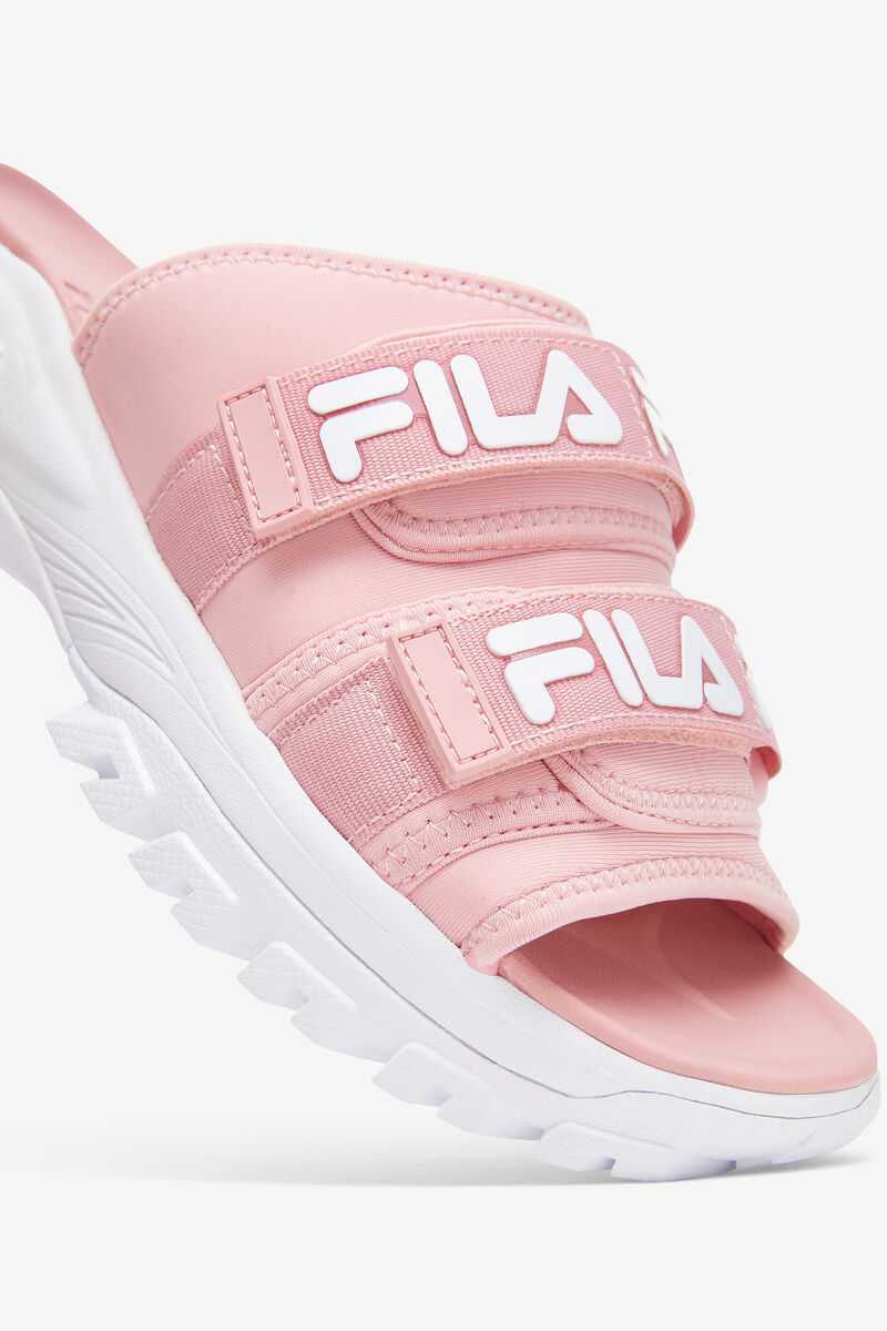 Pink / Pink / White Women's Fila Outdoor Slide Slides | S3l1ibIHP6E