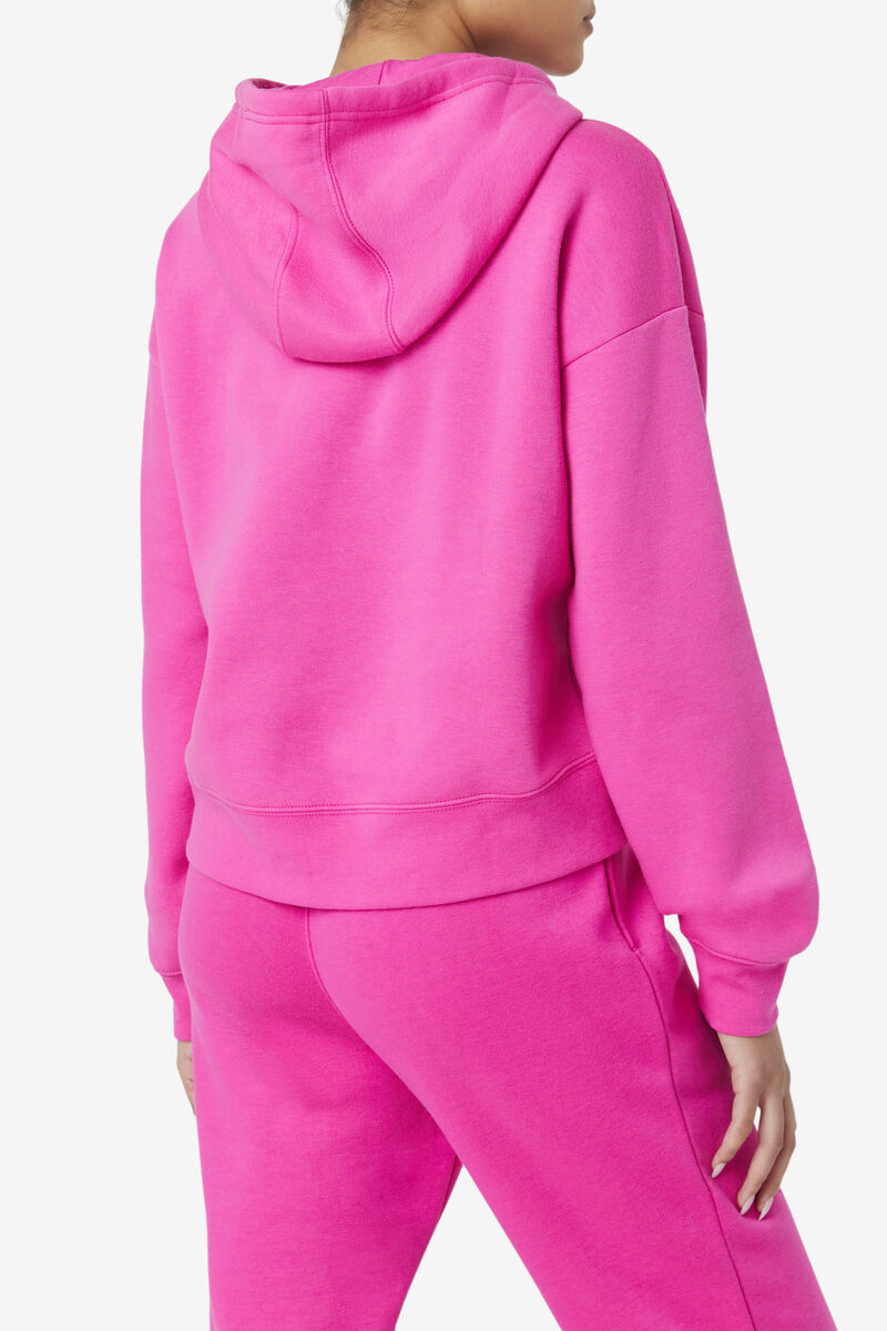 Pink Women's Fila Marina Hoodie Hoodies | djiO3LLJlEx