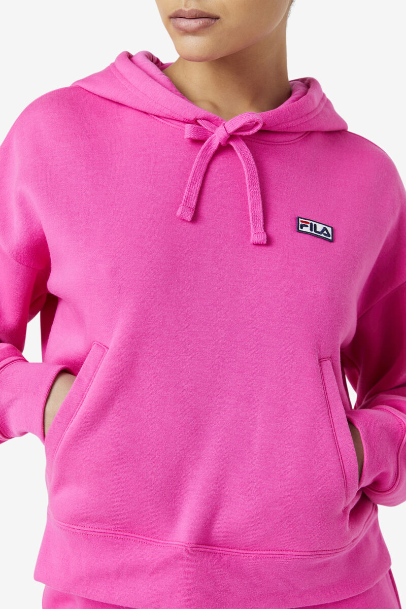 Pink Women's Fila Marina Hoodie Hoodies | djiO3LLJlEx