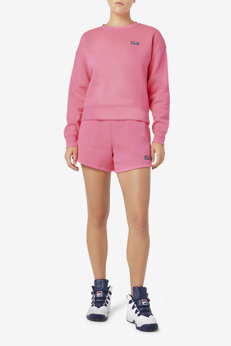 Pink Women's Fila Stina Crew Sweatshirts | RWgvQopp8ay