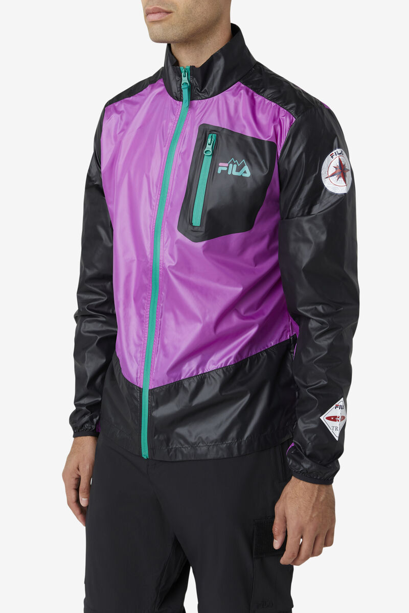 Purple / Black / Green Men's Fila Pinnacle Jacket Jackets | 4Hjc7zCcltr