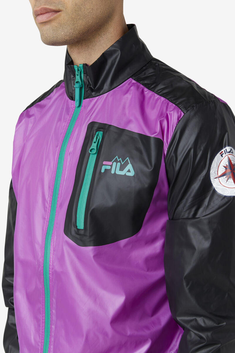 Purple / Black / Green Men's Fila Pinnacle Jacket Jackets | 4Hjc7zCcltr