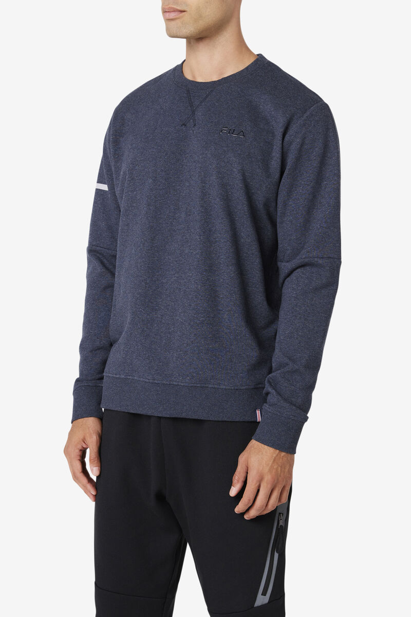 Purple Men's Fila Commuter Crew Sweatshirts | VQqS7cyFFNZ