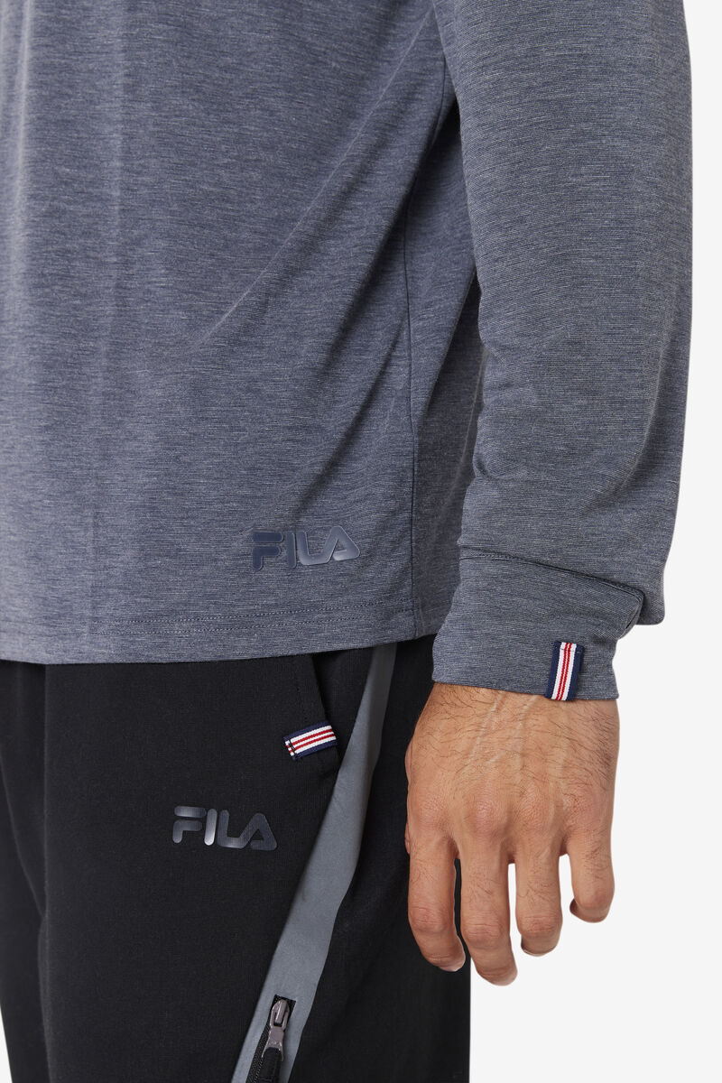 Purple Men's Fila Commuter Long Sleeve T Shirts | VZSLGhoUCLs