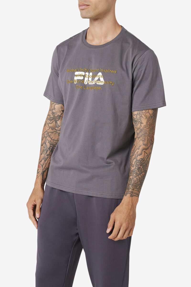 Purple Men's Fila Pepacton T Shirts | HQNRwDAEWFx