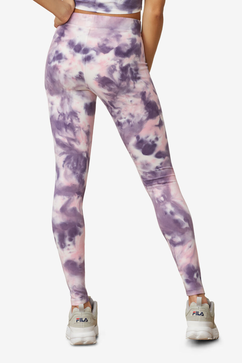 Purple / Pink Women's Fila Laila Tie Dye Legging Leggings | VSEaUDTxjGJ